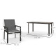 Outsunny Seven-Piece Metal Dining Set, with Glass-Top Table - Grey