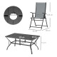 Outsunny Seven-Piece Steel Outdoor Dining Set, with Parasol Hole - Grey