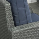 Outsunny Six-piece Outdoor Rattan Dining Set, with Reclining Armchairs - Blue
