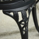 Outsunny Three-Piece Aluminium Floral Bistro Garden Set - Black