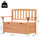 Outsunny Two-Seater Garden Storage Bench - Natural