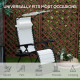 Outsunny Zero Gravity Garden Folding Patio Sun Lounger w/Cup Holder &amp; Canopy Shade White