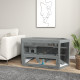 PawHut 3 Tier Wooden Large Hamster Cage with Sliding Tray, Seesaws, Water Bottle, Grey