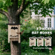 PawHut 3PCs Wooden Bat Boxes, Bat Houses Designed to Attract Bats &amp; Easy to Hang for Outdoor, Garden, Farm, 18 x 6 x 22.5 cm