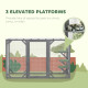PawHut 71&quot; Outdoor Wooden Cat House with 3 Platforms, Large Door and Weatherproof Roof, for Multiple Cats, Grey