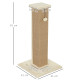 PawHut 81cm Cat Scratcher, Vertical Full Scratcher w/ Natural Jute Rope, Hanging Ball, Soft Plush - Beige