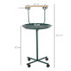 PawHut Bird Perch Stand with Perch, Four Wheels, Feeding Bowls for Small &amp; Medium Birds, Green