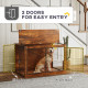 PawHut Dog Crate Furniture with Flip-up Top, 2 Doors, for Extra Large Dogs, 118 x 75 x 77cm, Rustic Brown