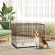 PawHut Foldable Dog Crate with 2 Doors with Tray, Soft Cushion, for Large Medium Dogs, 91 x 62 x 68, Black