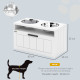 PawHut Raised Dog Bowl with Slow Feeder &amp; 2 Stainless Steel Dog Bowl, 25L Storage Drawer, for Large &amp; Extra Large Dogs, White