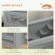 PawHut Wooden Hamster Cage Mouse Mice Rodent Small Animals Hutch Exercise Play House 60 x 35 x 42cm, Grey