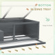 PawHut Wooden Hamster Cage with Sliding Tray, Openable Top, Hut for Syrian Hamsters, Grey