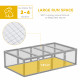 PawHut Wooden Rabbit Hutch Cage 6ft with Wire Mesh, Openable Roof, Play Space for Outdoor, Grey