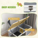PawHut Wooden Tortoise Enclosure, Tortoise House w/ Lamp Holder, for Outdoor &amp; Indoor - Light Grey