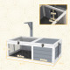 PawHut Wooden Tortoise Enclosure, Tortoise House w/ Lamp Holder, for Outdoor &amp; Indoor - Light Grey
