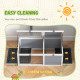 PawHut Wooden Tortoise Enclosure, Tortoise House w/ Lamp Holder, for Outdoor &amp; Indoor - Light Grey