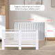 Radiator Cover, Modern MDF White Painted Cabinet with Horizontal Slats for Living Room, Bedroom, 172L x 19W x 81H cm