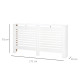 Radiator Cover, Modern MDF White Painted Cabinet with Horizontal Slats for Living Room, Bedroom, 172L x 19W x 81H cm