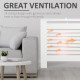 Radiator Cover, Modern MDF White Painted Cabinet with Horizontal Slats for Living Room, Bedroom, 172L x 19W x 81H cm