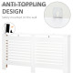 Radiator Cover, Modern MDF White Painted Cabinet with Horizontal Slats for Living Room, Bedroom, 172L x 19W x 81H cm