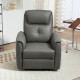 Recliner Armchair with Thick Padded Spring Cushion, Microfibre Manual Reclining Chair with Adjustable Leg Rest, Side Pockets for