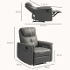 Recliner Armchair with Thick Padded Spring Cushion, Microfibre Manual Reclining Chair with Adjustable Leg Rest, Side Pockets for