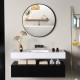 Round Bathroom Mirror, 70 x 70cm Steel Framed Wall Mirror, Decorative Mirror for Bedroom, Living Room, Entryway, Black
