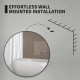 Round Bathroom Mirror, 70 x 70cm Steel Framed Wall Mirror, Decorative Mirror for Bedroom, Living Room, Entryway, Black