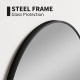 Round Bathroom Mirror, 70 x 70cm Steel Framed Wall Mirror, Decorative Mirror for Bedroom, Living Room, Entryway, Black
