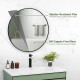 Round Bathroom Mirror, 70 x 70cm Steel Framed Wall Mirror, Decorative Mirror for Bedroom, Living Room, Entryway, Black