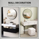 Round Bathroom Mirror, 70 x 70cm Steel Framed Wall Mirror, Decorative Mirror for Bedroom, Living Room, Entryway, Black