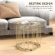 Round Coffee Table Set of 2, Glass Nest of Tables with Metal Frame and Tempered Glass Tabletop, Modern Side Tables for Living Ro