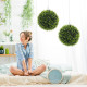 Set of 2 Artificial Plant Topiary Balls, UV-protected Fake Decorative Plants, Faux Plants for Home Indoor Outdoor Decor, 45cm, G