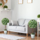 Set of 2 Decorative Artificial Plants, Ball Topiary Tree with Rose Flower in Pot, Fake Plants for Home Indoor Outdoor Decor, 60c