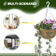 Set of 2 Decorative Artificial Plants, Faux Silk Azalea Flowers in Hanging Baskets, Fake Plants for Home Indoor Outdoor Decor, P
