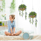 Set of 2 Decorative Artificial Plants, Faux Silk Lavender Flowers in Hanging Baskets, Fake Plants for Home Indoor Outdoor Decor,