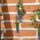 Set of 2 Decorative Artificial Plants, Faux Silk Lavender Flowers in Hanging Baskets, Fake Plants for Home Indoor Outdoor Decor,