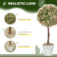 Set of 2 Decorative Artificial Plants, Murraya Flowers in Pot, Fake Plants for Home Indoor outdoor Decor, 60cm, Cream White