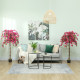 Set of 2 Decorative Artificial Plants, Murraya Flowers in Pots, Fake Plants for Home Indoor Decor, 120cm, Purple and Red