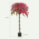 Set of 2 Decorative Artificial Plants, Murraya Flowers in Pots, Fake Plants for Home Indoor Decor, 120cm, Purple and Red