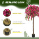 Set of 2 Decorative Artificial Plants, Murraya Flowers in Pots, Fake Plants for Home Indoor Decor, 120cm, Purple and Red
