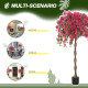 Set of 2 Decorative Artificial Plants, Murraya Flowers in Pots, Fake Plants for Home Indoor Decor, 120cm, Purple and Red