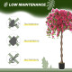 Set of 2 Decorative Artificial Plants, Murraya Flowers in Pots, Fake Plants for Home Indoor Decor, 120cm, Purple and Red