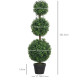 Set of 2 Decorative Artificial Plants, Topiary Ball-shaped Boxwood Trees in Pot, Fake Plants for Home Indoor outdoor Decor, 100c
