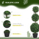 Set of 2 Decorative Artificial Plants, Topiary Ball-shaped Boxwood Trees in Pot, Fake Plants for Home Indoor outdoor Decor, 100c