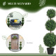 Set of 2 Decorative Artificial Plants, Topiary Ball-shaped Boxwood Trees in Pot, Fake Plants for Home Indoor outdoor Decor, 100c