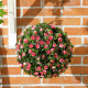 Set of 2 Decorative Artificial Plants, UV-protected Artificial Plant Topiary Rose Balls, Fake Plants for Home Indoor outdoor Dec