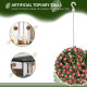 Set of 2 Decorative Artificial Plants, UV-protected Artificial Plant Topiary Rose Balls, Fake Plants for Home Indoor outdoor Dec