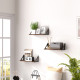 Set of 3 Wall Shelves, Vintage Wall Mounted Floating Shelves for Living Room, Entryway, Bedroom, Rustic Brown