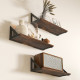 Set of 3 Wall Shelves, Vintage Wall Mounted Floating Shelves for Living Room, Entryway, Bedroom, Rustic Brown